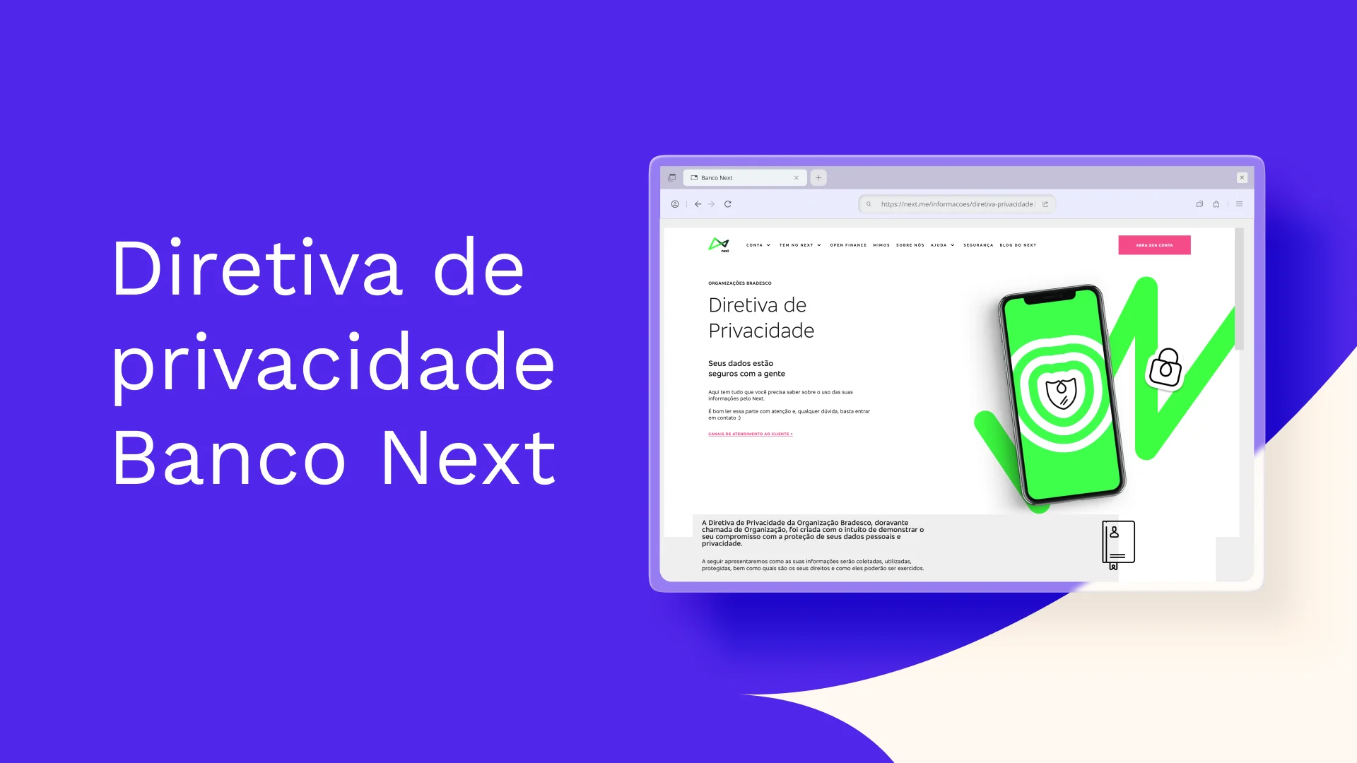 Visual Law - Diretiva de privacidade Banco Next