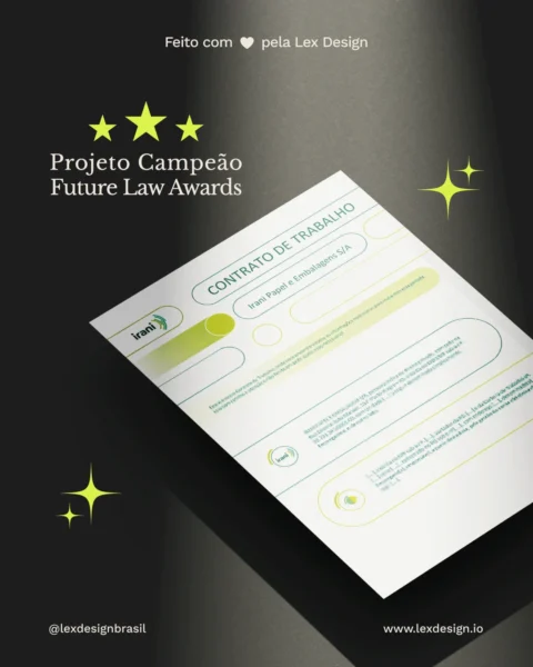 Case de Visual Law vencedor do Future Law Awards da empresa Irani