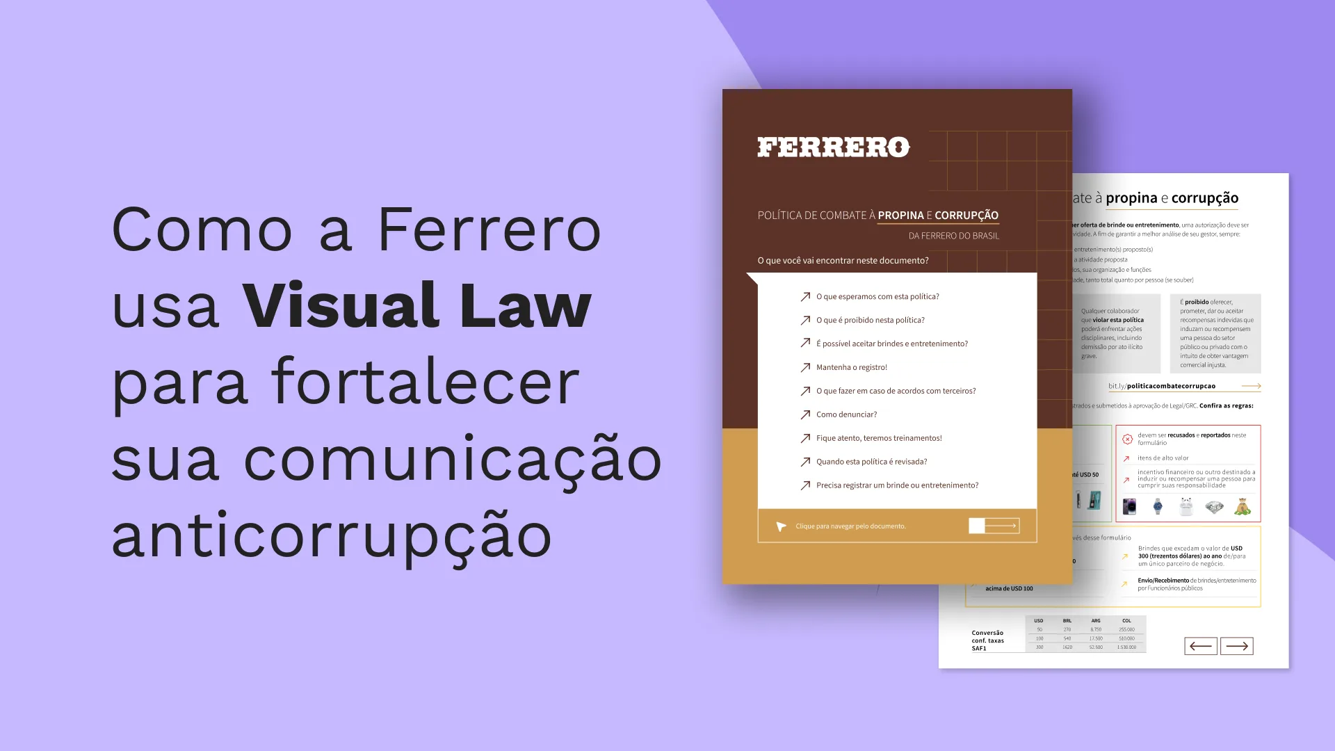 Como a Ferrero usa Visual Law para fortalecer sua comunicação anticorrupção