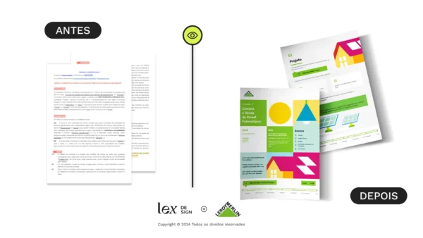 Antes e depois do Contrato de Prestação de Serviços da Leroy Merlin com Visual Law