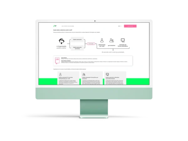 Visualização da Diretriz de Privacidade da Next depois do redesenho com Visual Law.