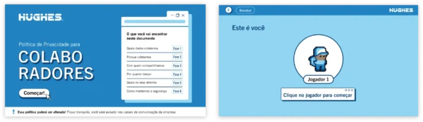 Redesenho da Politica de Privacidade para Colaboradores da Hughes, LGPD, com Visual Law