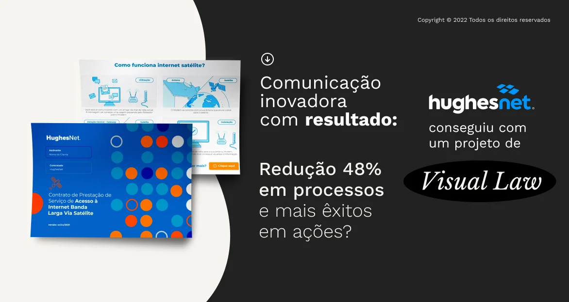Case Hughes.net - Contrato de Prestação de Serviços com Visual Law - Redução de 48% em processos além de maior numero de êxitos em ações.