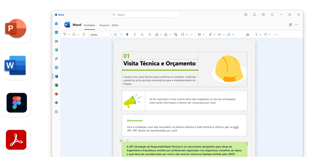 Imagem case Visual law leroy merlin e lex design, mostrando edição do documento em várias plataformas