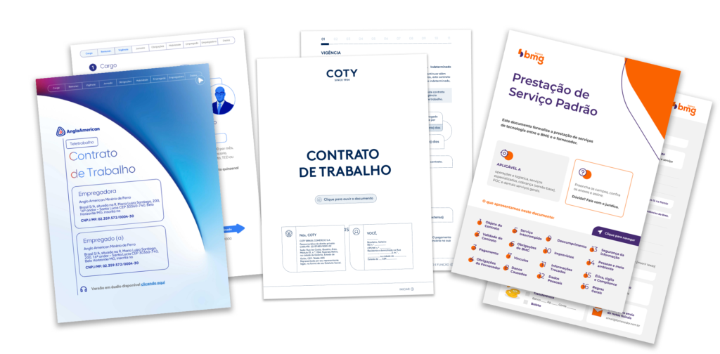 Exemplos de contratos trabalhistas aplicando o Visual Law