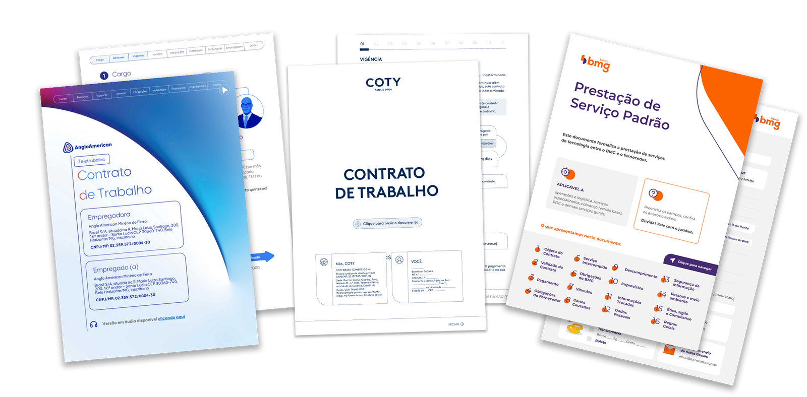 Exemplos de contratos trabalhistas