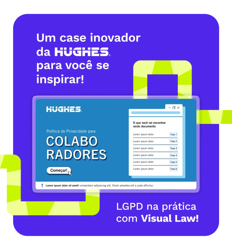 Case Hughes Gamificado da Política de Privacidade para Colaboradores, feito com Visual Law - Lex Design